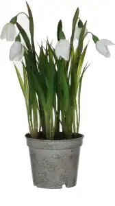 Kunstblume SchneeglÃ¶ckchen im Topf weiss 24x8,5cm