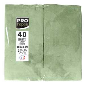 40 Servietten Watte 1/8 38X38 Olive