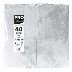 40 Servietten Watte 1/8 38X38 grau