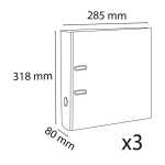 3er Set Ordner PP/Papier A4 R80 sw