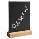 Menükartenhalter Schiefer HolzfußA5