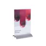 Tischaufsteller vert alu.sockel A4