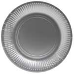10 Teller Rund Ø 23 cm Silber metal