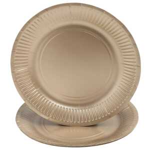 10 Teller Rund Ø 23 cm Gold metal