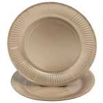 10 Teller Rund Ø 23 cm Gold metal