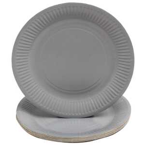 20 Teller Rund Ø 23 cm grau