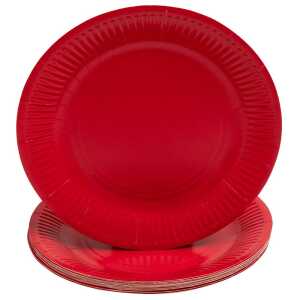 20 Teller Rund Ø 23 cm rot