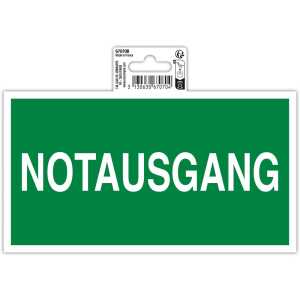 Schild Notausgang 20x11 cm PVC