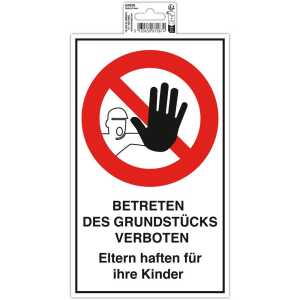 Schild betreten verboten 15x25cmPVC