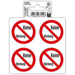 Schild keine Werbung PVC 10x10 (x4)