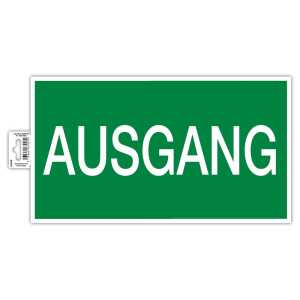Klebeschild Ausgang 35cm (DE)