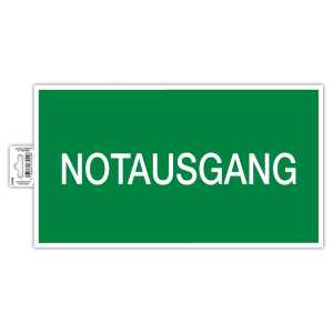 Klebeschild Notausgang 35cm (DE)