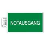Klebeschild Notausgang 20cm (DE)