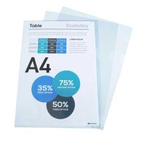 100 Sichthüllen A4 PP genarbt farbl