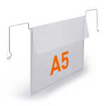Drahtbügeltasche mit Klappe A5 quer PP