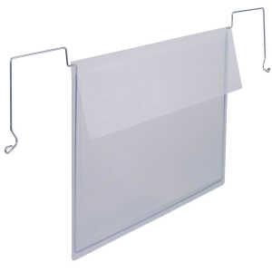 Drahtbügeltasche mit Klappe A4 quer PP 50 stück