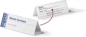 Tischnamensschild 61/122x210mm Acryl 10 Stück