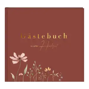 Goldbuch Gästebuch Blütenliebe bordeaux