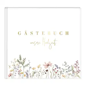 Goldbuch Gästebuch Blütenliebe weiß