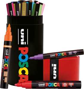 Marker UNI POSCA 13er Metalldose, sort