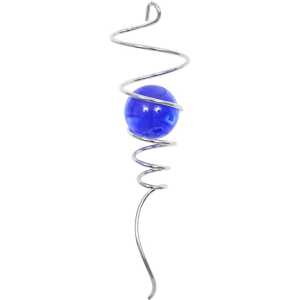 Kinetic Art: Metal Hanging Wind Spinner Accessory: Crystal Twist 27 cm (blue)