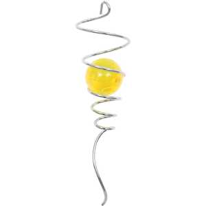 Kinetic Art: Metal Hanging Wind Spinner Accessory: Crystal Twist 27 cm (yellow)