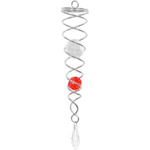 Kinetic Art: Metal Hanging Wind Spinner Accessory: Crystal Twist 24 cm (red)