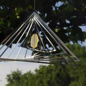 Elliot EDELSTAHL-DREIECK mit Lichtzauber, groß, rot