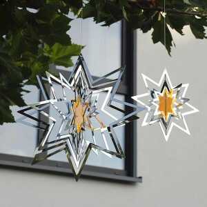 Elliot EDELSTAHL-STERN mit Lichtzauber, groß, rot