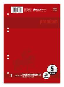 Ringbucheinlage A5 50BL Lin.5 weiß