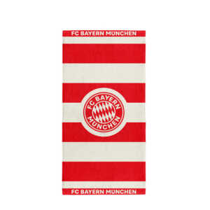 Strandtuch Logo Stripes rot/weiß