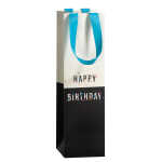 Flaschentragetasche Geburtstag creme/sw