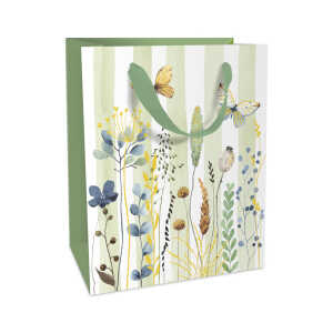 Geschenktragetasche Blumenwiese grün