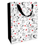 Geschenktragetasche Snoopy weiß/schwarz