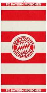 Duschtuch Logo Stripes rot/weiß