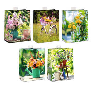 Geschenktragetasche Blumen/Garten sort.
