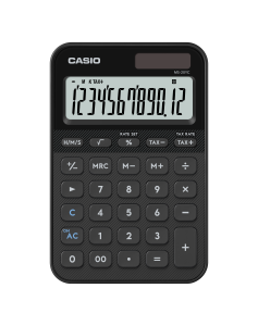 Casio Tischrechner anzeigend MS-20 YC BK schwarz, 12 Stellen, Solar/Batterie