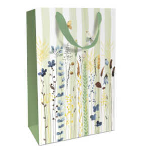 Geschenktragetasche Blumenwiese grün