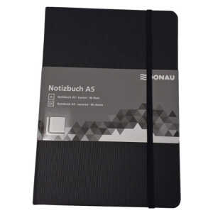 Notizbuch A5 kariert schwarz