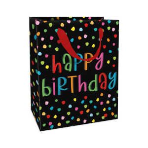Geschenktragetasche Geburtstag sw/bunt