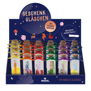 Geschenkgläschen mit Botschaft sortiert