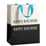 Geschenktragetasche Geburtstag creme/sw