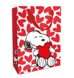 Geschenktragetasche Snoopy rot/weiß