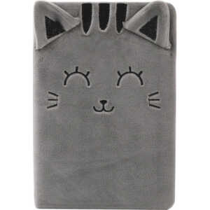 Notizbuch A5 Plüsch Cats grau