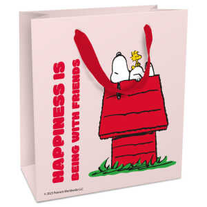 Geschenktragetasche Snoopy rosa