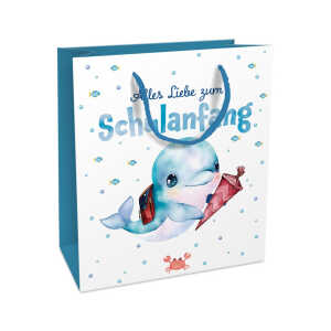 Geschenktragetasche Schulanfang Delfin