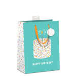 Geschenktragetasche Geburtstag blau/bunt