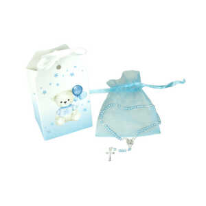 Geschenkset Taufe Bär blau