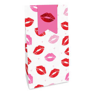 Geschenktüte Lips 2ST weiß/rot/rosa