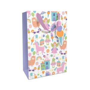 Geschenktragetasche Kind Girly bunt/lila